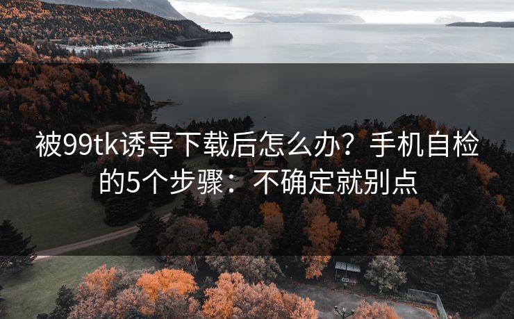 被99tk诱导下载后怎么办？手机自检的5个步骤：不确定就别点
